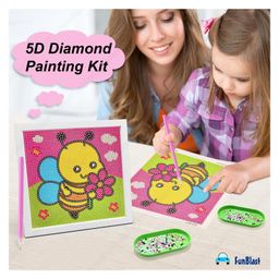 FunBlast Dinosaur Theme Diamond Painting Kit with Frame & Tools for Kids image 2