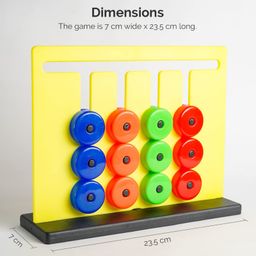Mingkids Plastic Montessori Brain Games Learning Toys Slide Puzzle Color & Shape Matching Brain Teasers Logic Game - Multicolour image 3
