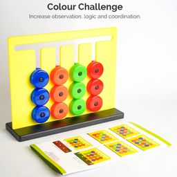 Mingkids Plastic Montessori Brain Games Learning Toys Slide Puzzle Color & Shape Matching Brain Teasers Logic Game - Multicolour image 4