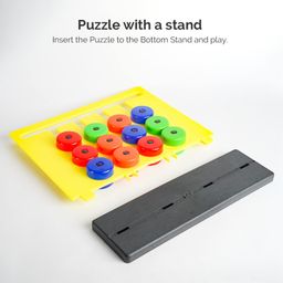 Mingkids Plastic Montessori Brain Games Learning Toys Slide Puzzle Color & Shape Matching Brain Teasers Logic Game - Multicolour image 5