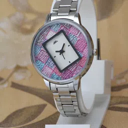 VIRAKTI Women Stainless Steel Bracelet Style Straps Analogue Watch G-90-PINK STEEL-image-93
