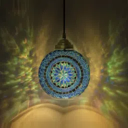 Homesake Blue Hanging Mosaic Lamp - Set of 1-image-38
