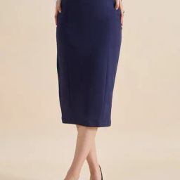 Powersutra Navy Blue Regular Fit Skirt-image-5