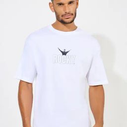Styli White Relaxed Fit Graphic Print Oversized Crew T-Shirt-image-60