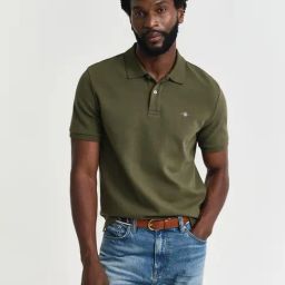 Gant Green Cotton Regular Fit Polo T-Shirt-image-82