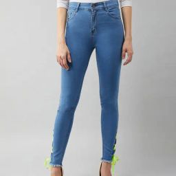 DOLCE CRUDO Blue High Rise Jeans-picture-20