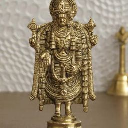 eCraftIndia Tirupati Balaji Idol Decorative Handcrafted Brass Figurine-image-38
