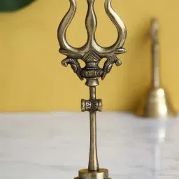 eCraftIndia Brass Trishul with Damru Decorative Handcrafted Figurine-image-38