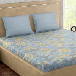 Petal Home Gondi Tree Blue Cotton 300 TC Bedsheet-image-97