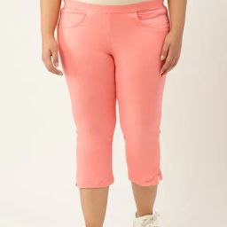 theRebelinme Peach Cotton Capris-image-35