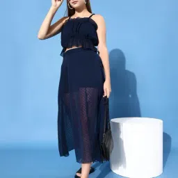 Anvi Be Yourself Navy Self Print Co-ord Set-image-34