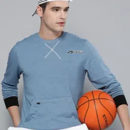 ALCIS Blue Regular Fit Printed Sweatshirt-17