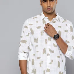 Flying Machine Slim Fit Abstract Printed Pure Cotton Casual Shirt-picture-21