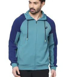 Asics Blue Regular Fit Colour-Block Sports Jacket-image-62