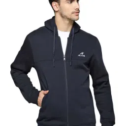 ALCIS Navy Regular Fit Sports Hooded Jacket-image-80