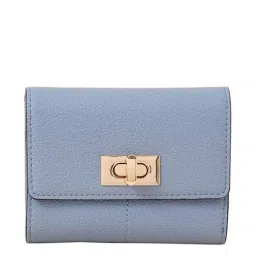 Accessorize London Blue Solid Tri- Fold Wallet for Women-19