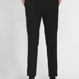 Arrow Black Regular Fit Trousers-picture-22