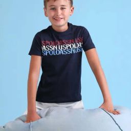 U.S. Polo Assn. Boys Blue Cotton Printed T-shirts-picture-41
