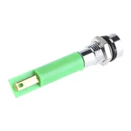 RS PRO Green Panel Mount Indicator 24V c.c., Mounting Hole Size 8 mm, Termination Type Solder Tab, IP Rating IP67, Model No 212008 image 2