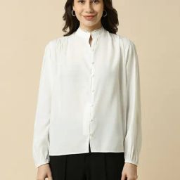 Allen Solly White Polyester Solid Shirt-image-21