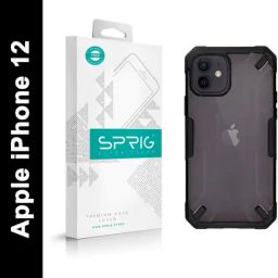Sprig Armor Back Cover for Apple iPhone 12 (Black)-image-84