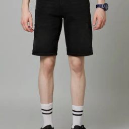 Celio* Black Regular Fit Denim Shorts-image-13