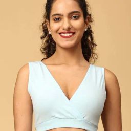 The Mom Store Sky Blue Cotton Maternity Bra-picture-39
