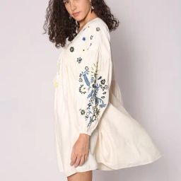 Vero Moda Beige Embroidered Fit & Flare Dress-image-24