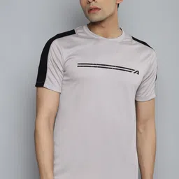 Alcis Men Grey Slim Fit Training or Gym T-shirt-image-45