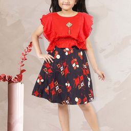Billion Floral Print Flutter Sleeve A-Line Dress-47