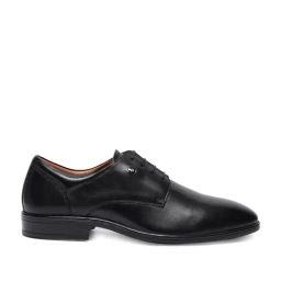 Louis Philippe Men's Black Derby Shoes-image-16