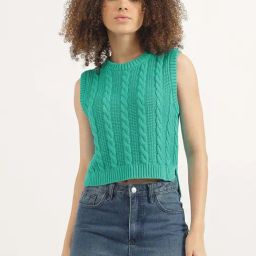 United Colors of Benetton Green Textured Top-picture-24