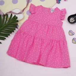 Creative Kid'S Girls Pink Regular Fit Printed Dress-image-59