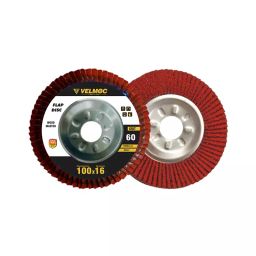 Velmoc 100 mm 80 Grit Aluminum Oxide Flap Disc For Fibre Glass Grinding ( Pack of 200)-12