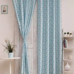 Ariana Breeze Aqua Polyester 5ft Window Eyelet Curtain - Set of 2-12