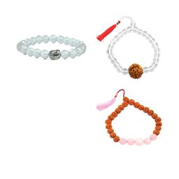 Divine souvenirs Unisex Set Of 3 Artificial Beaded Elasticated Bracelets-image-69