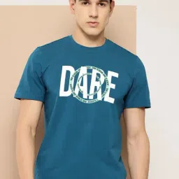 Alcis Blue Printed Regular Fit Printed T-Shirt-picture-1
