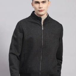 Monte Carlo Dark Brown Regular Fit Checks Jacket-picture-39