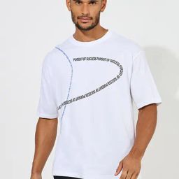 Styli White Relaxed Fit Printed Oversized Crew T-Shirt-image-97