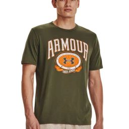 Under Armour Green Cotton Loose Fit Printed Sports T-Shirt-image-81