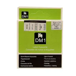 Generic Dymo Combatible DM1 Black on Clear- 12mm X 7 m (Pack Of 5)-image-38