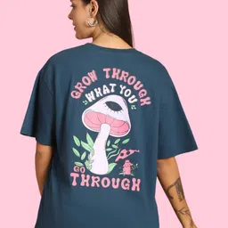 Tromko Women Graphic Printed Round Neck Cotton Oversized T-shirt-picture-0