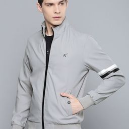 HRX by Hrithik Roshan Men Grey Solid Active Bomber Jacket-image-23