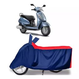 Auto Pearl Two Wheeler Cover with Bag for Suzuki Access, Red & Blue-image-99