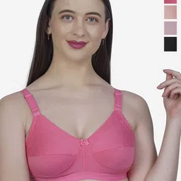 SHYAM SONS FLAIR Women Pack Of 4 Solid Full Coverage Non-Wired Bra-picture-57