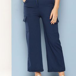 The Roadster Lifestyle Co Women Straight-Fit High-Rise Trousers-image-46