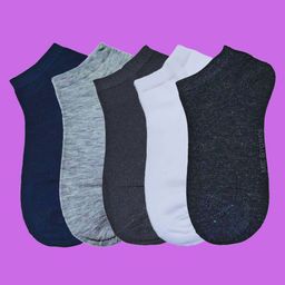 MJE Men Pack Of 5 Anti-Odour Ankle-Length Socks-28