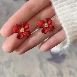 AKISON JEWELS Floral Studs Earrings-image-15
