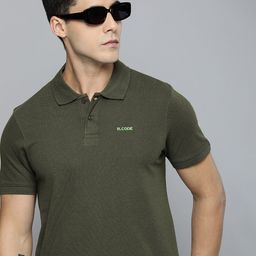 R.Code by The Roadster Life Co. Men Solid Polo Collar T-shirt-image-26