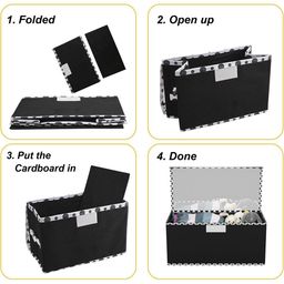 Kuber Industries Black & White 6 Pieces Printed Drawer Organisers With Transparent Lid image 3